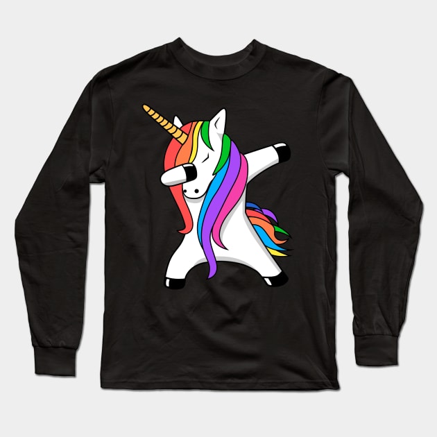 Dabbing Unicorn Long Sleeve T-Shirt by Yeldar